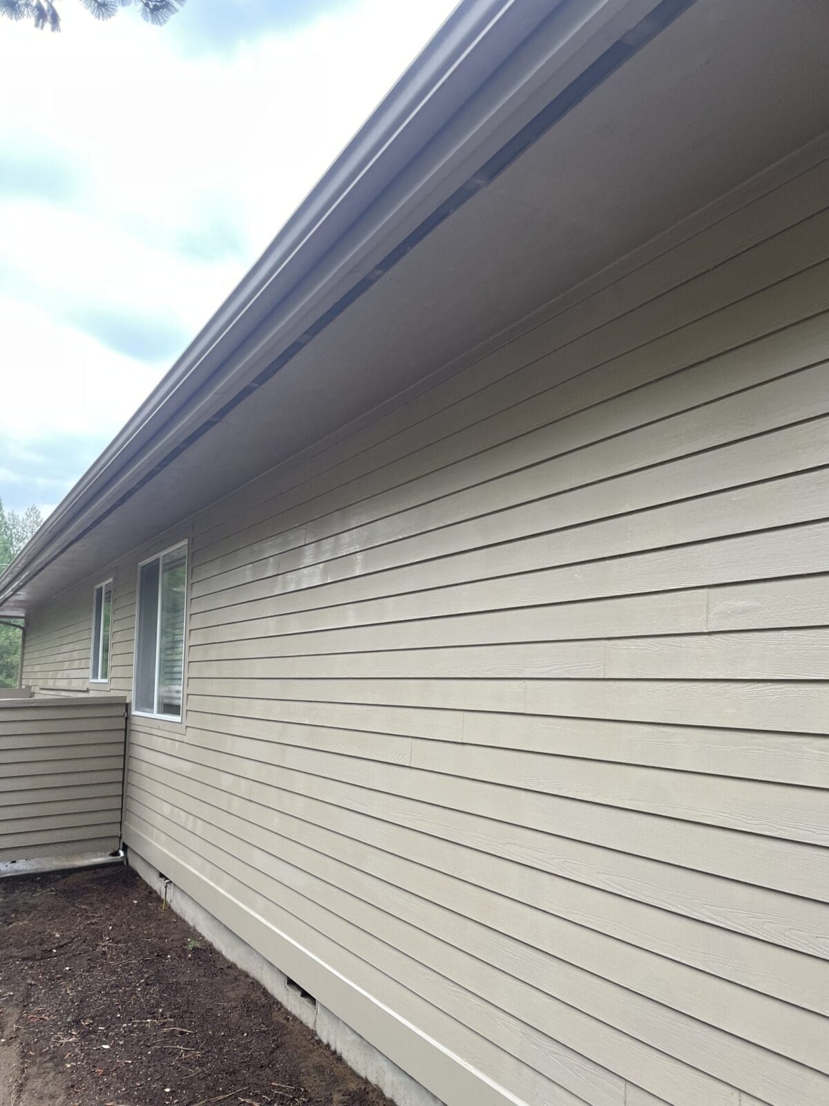 Siding of home cleaned